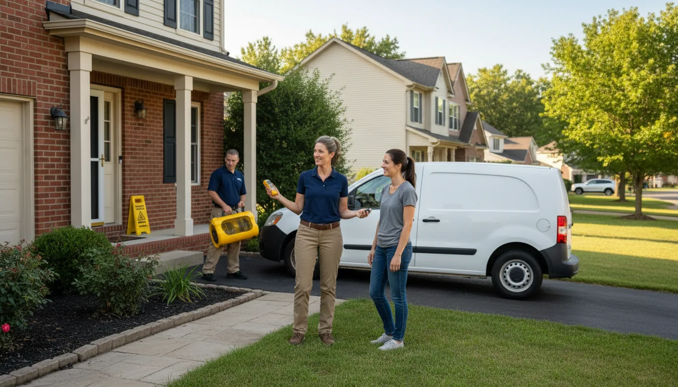 Residential water damage restoration in Griggsville, IL